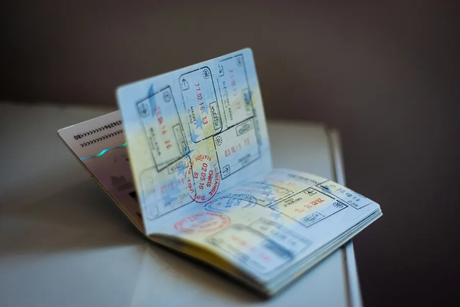 Emergency documents laid out on a bed