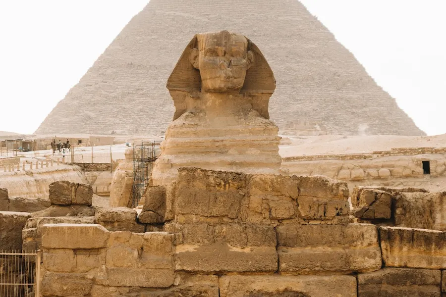 Great Pyramids of Giza at sunset